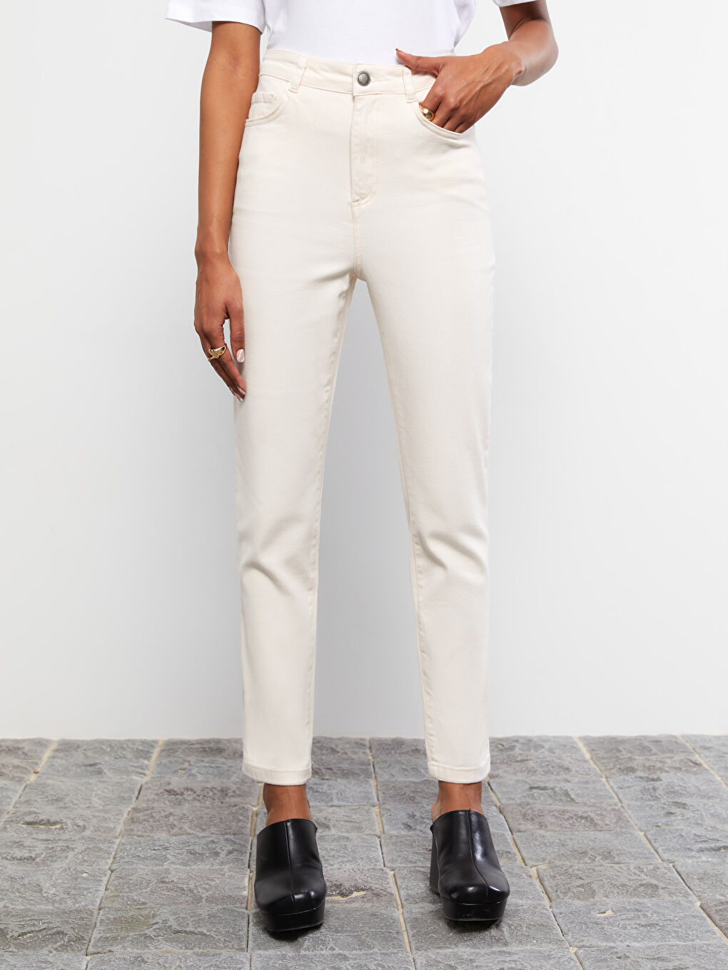 Slim Fit Straight Gabardine Women's Trousers -S2GQ00Z8-FRC