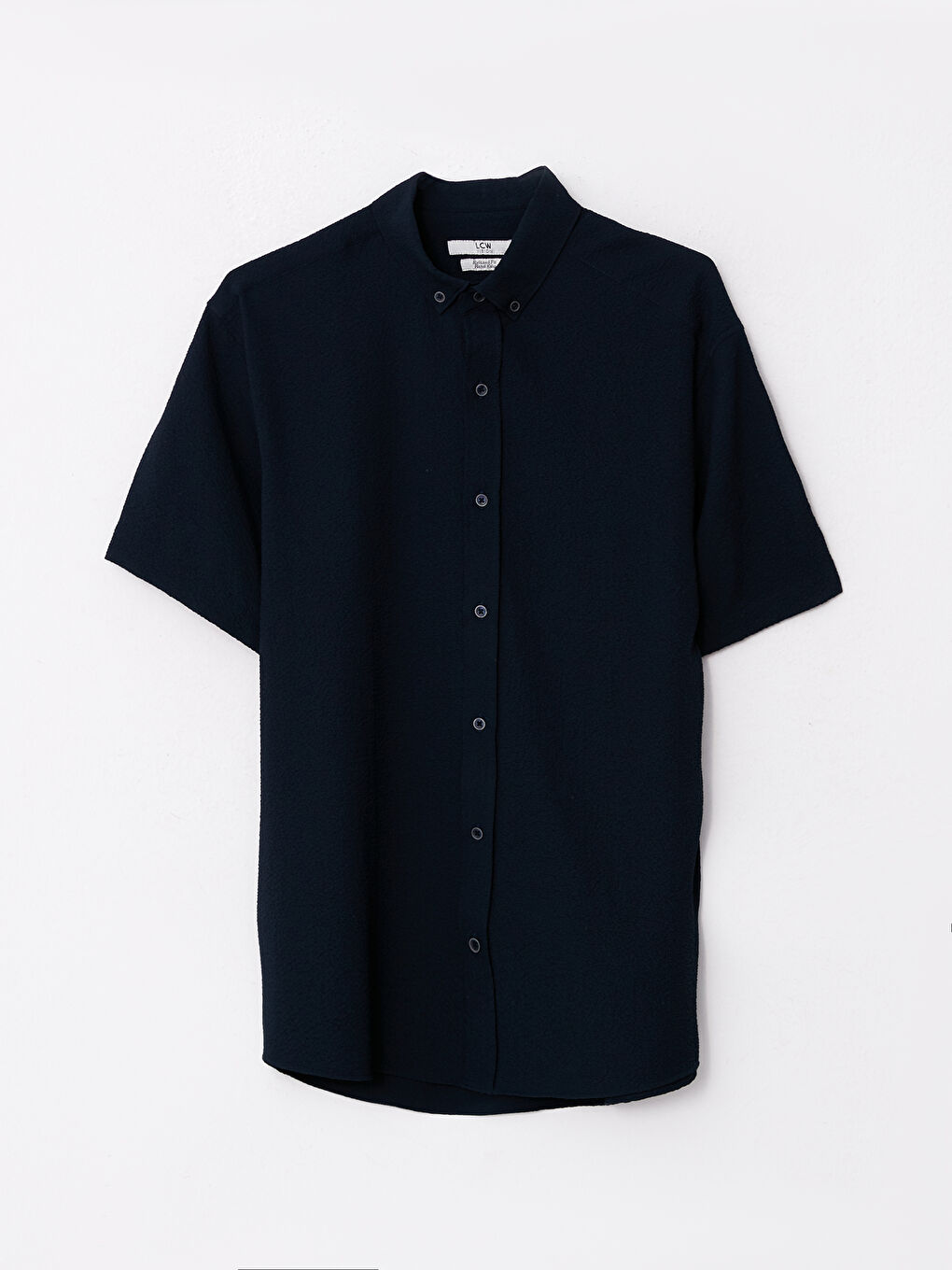 Lacivert Regular Fit Kısa Kollu Erkek Gömlek-5