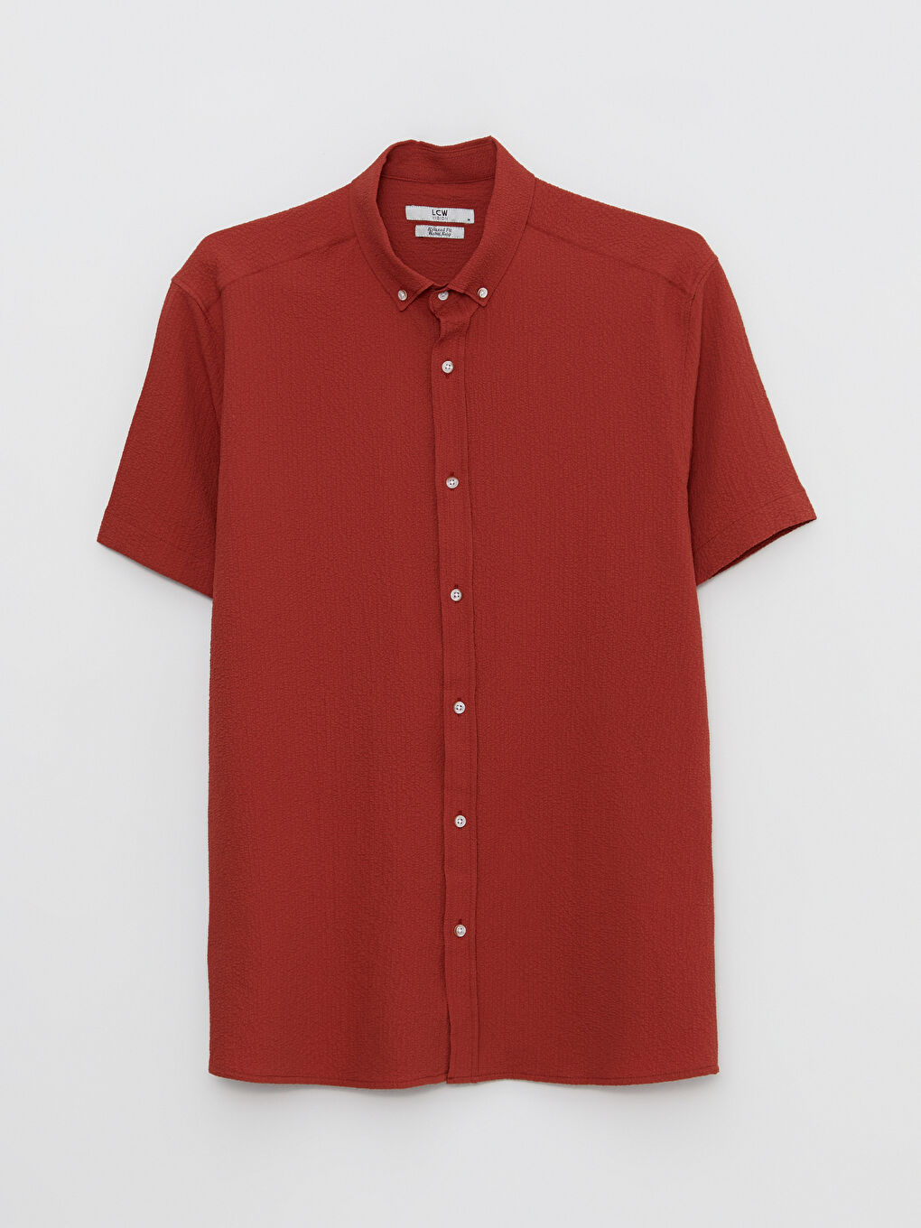 Kırmızı Regular Fit Kısa Kollu Erkek Gömlek-5