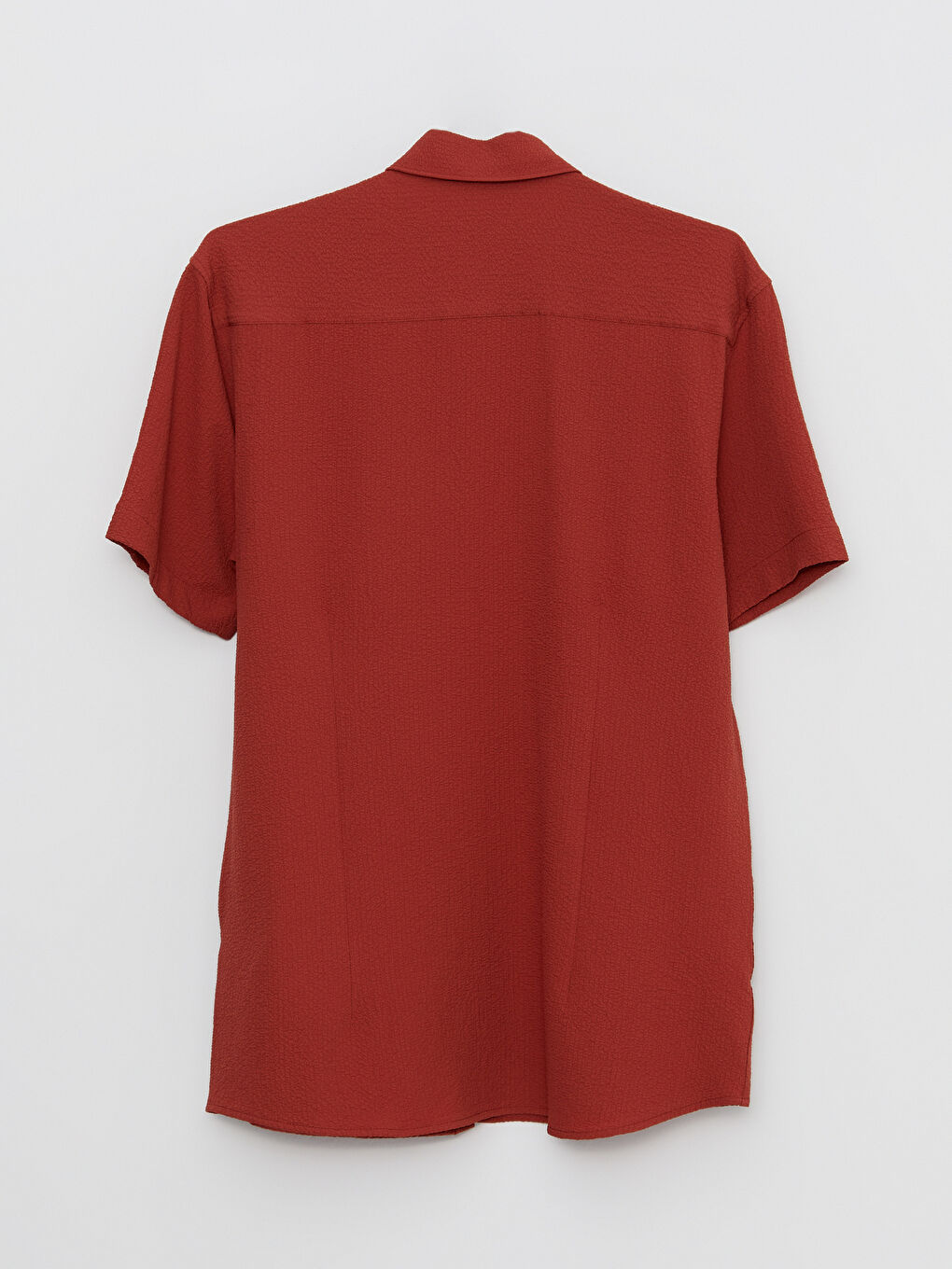 Kırmızı Regular Fit Kısa Kollu Erkek Gömlek-6