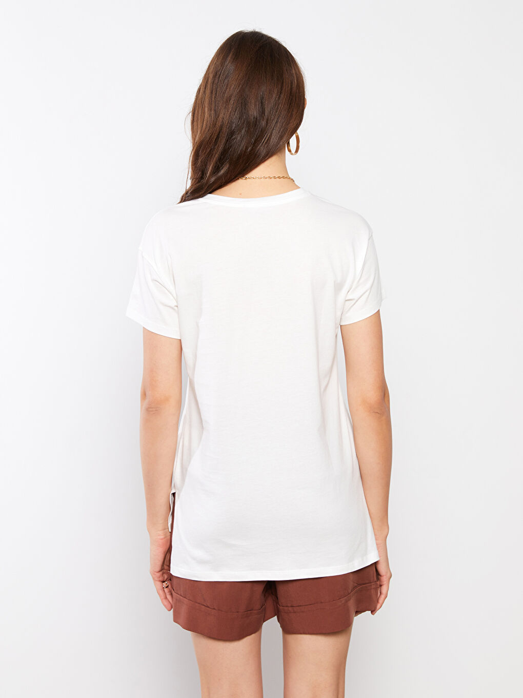 LCWAIKIKI Classic Crew Neck Printed Short Sleeve Cotton Women's T-shirt -S2GQ24Z8-FEW