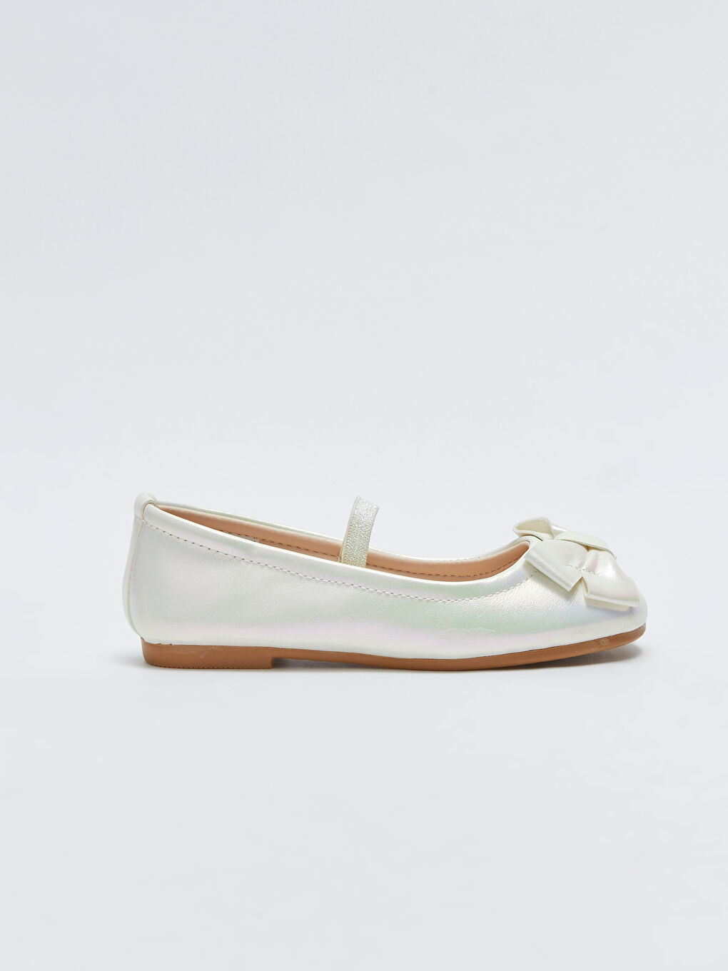 Bow Detailed Elastic Girl Baby Flats-1