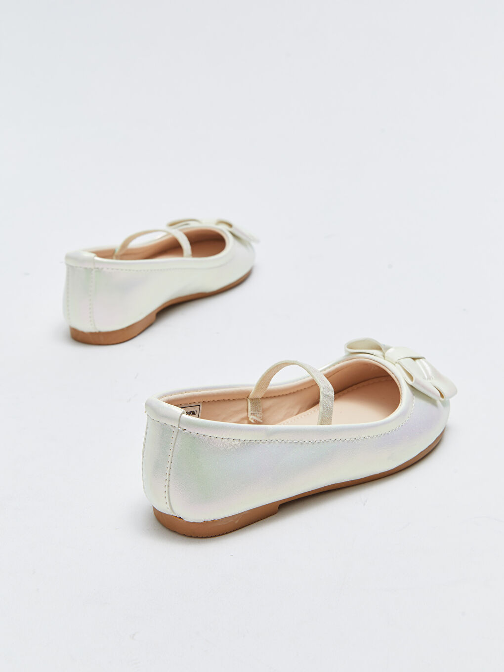 Bow Detailed Elastic Girl Baby Flats-4
