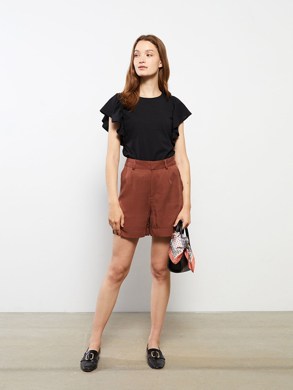 Crew Neck Plain Short Sleeve Women's T-Shirt-2