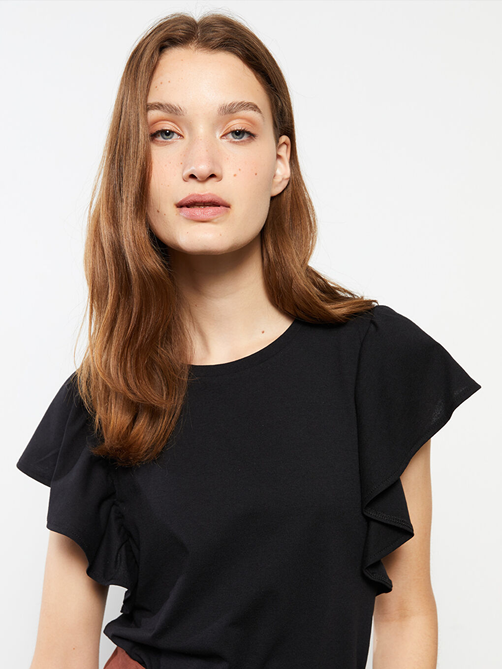 Crew Neck Plain Short Sleeve Women's T-Shirt-3