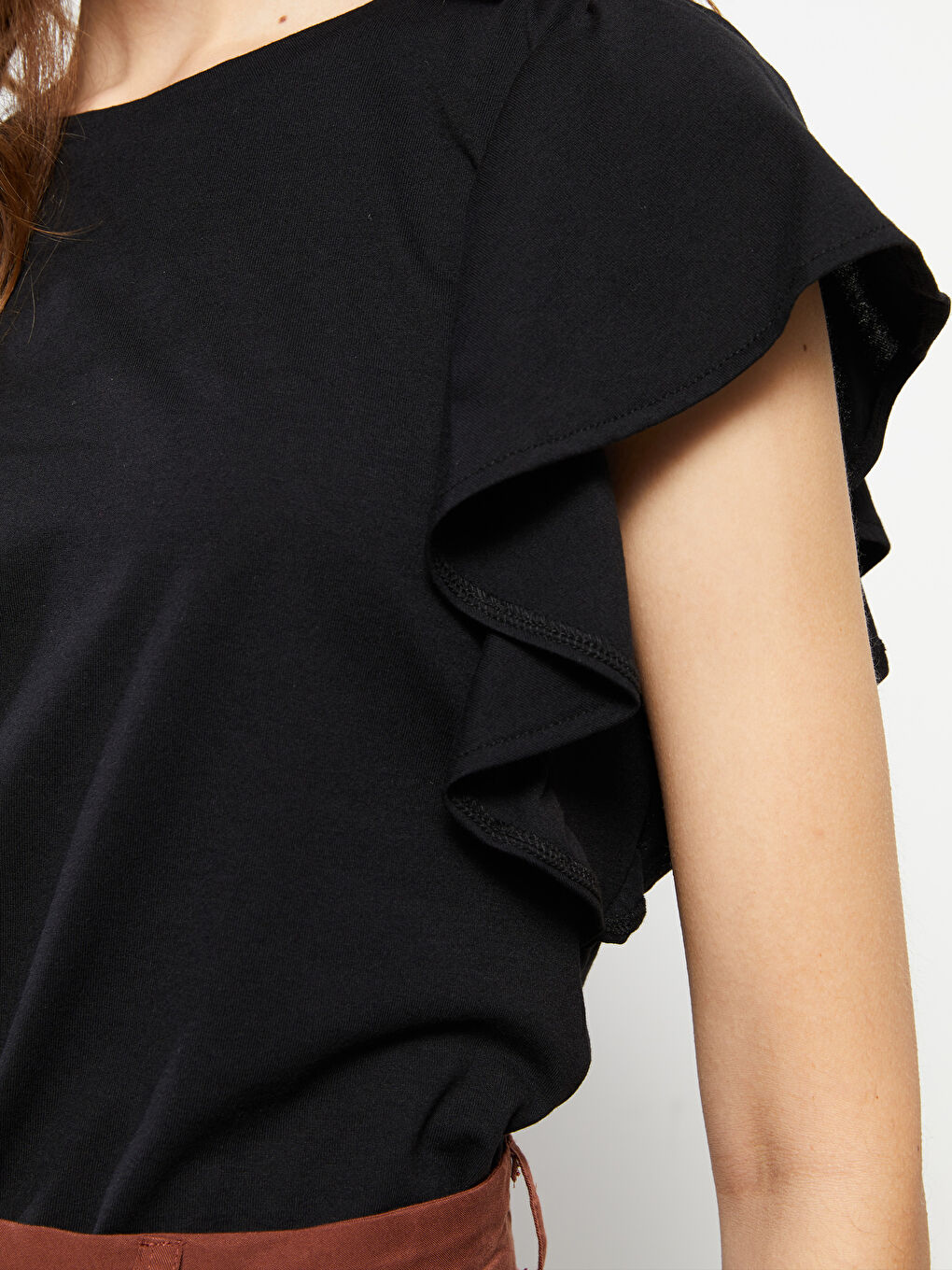 Crew Neck Plain Short Sleeve Women's T-Shirt-4