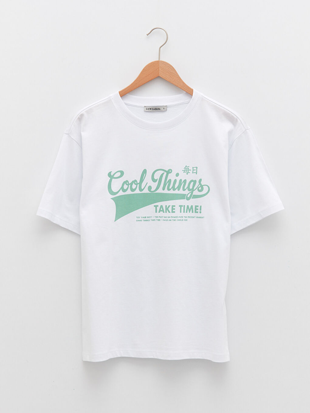 تيشيرت قطن كم قصير مطبوع بياقة دائرية للسيدات-6