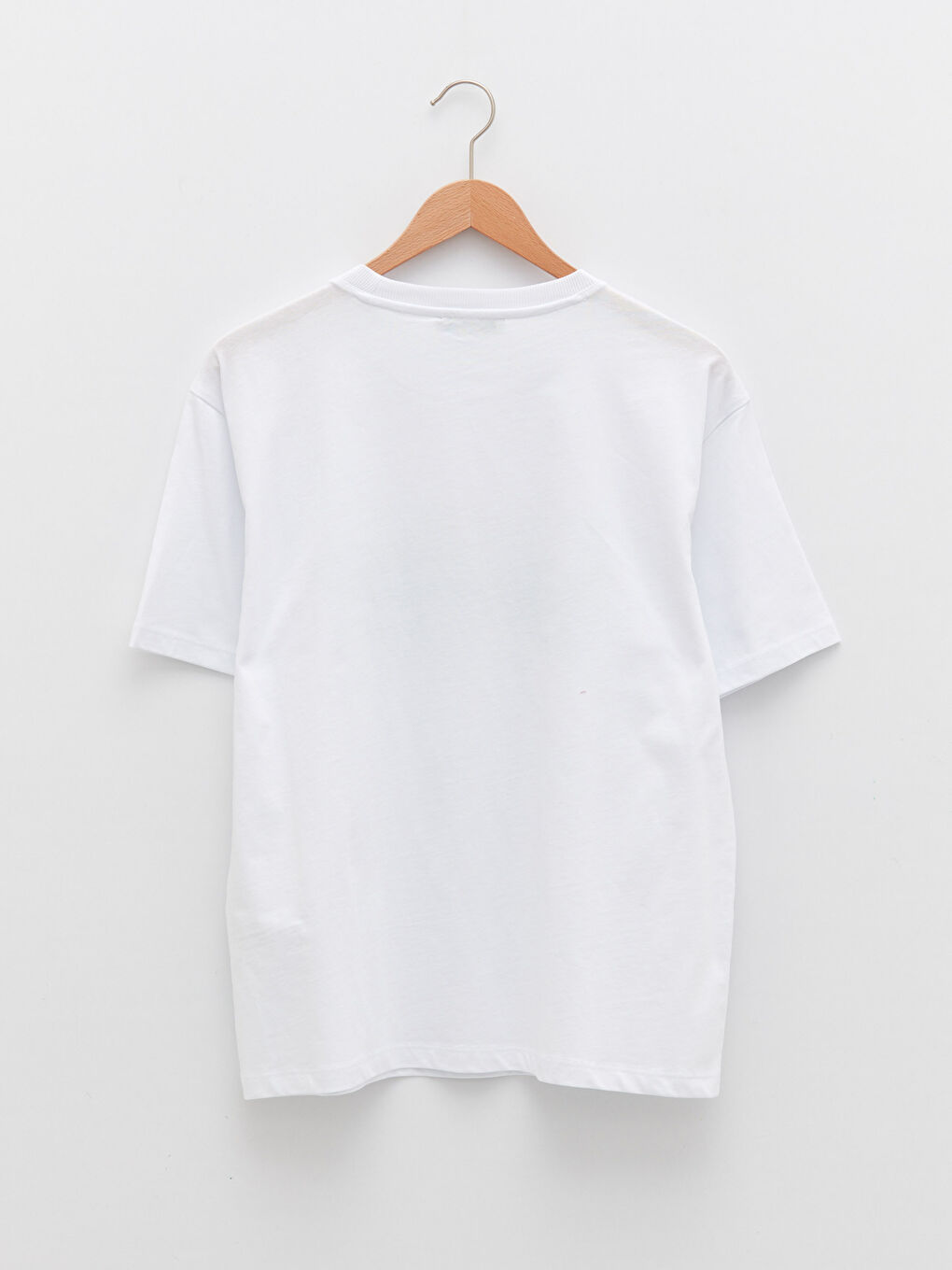 تيشيرت قطن كم قصير مطبوع بياقة دائرية للسيدات-7