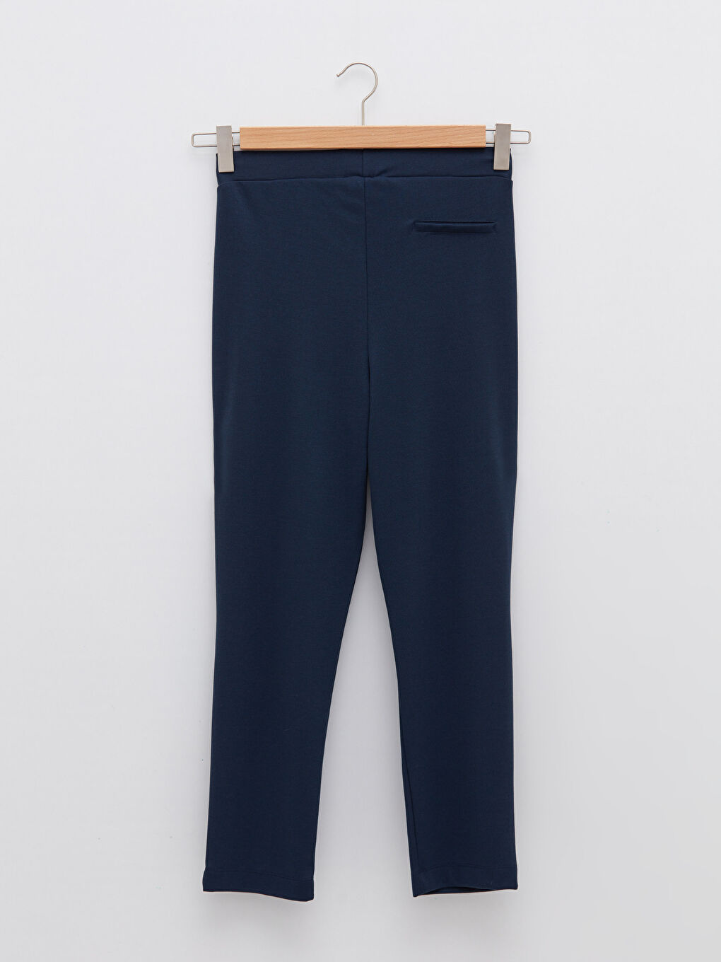 Elastic Waist Comfortable Fit Straight Pocket Women's Trousers Detailed-6