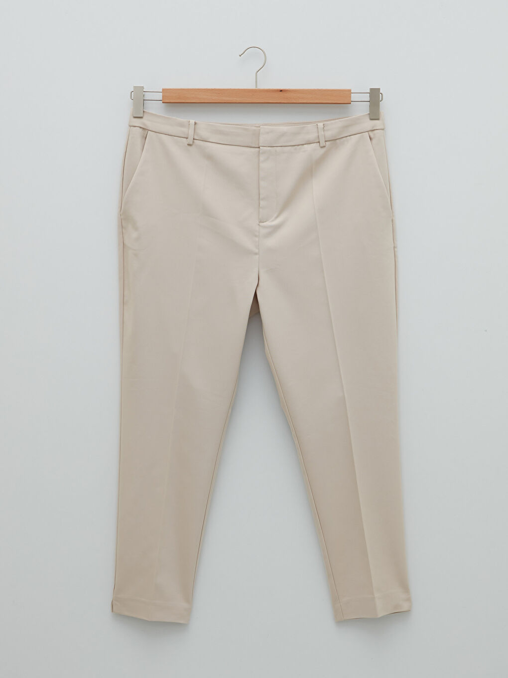 Gri Büyük Beden Dar Fit Düz Cep Detaylı Kadın Pantolon-5