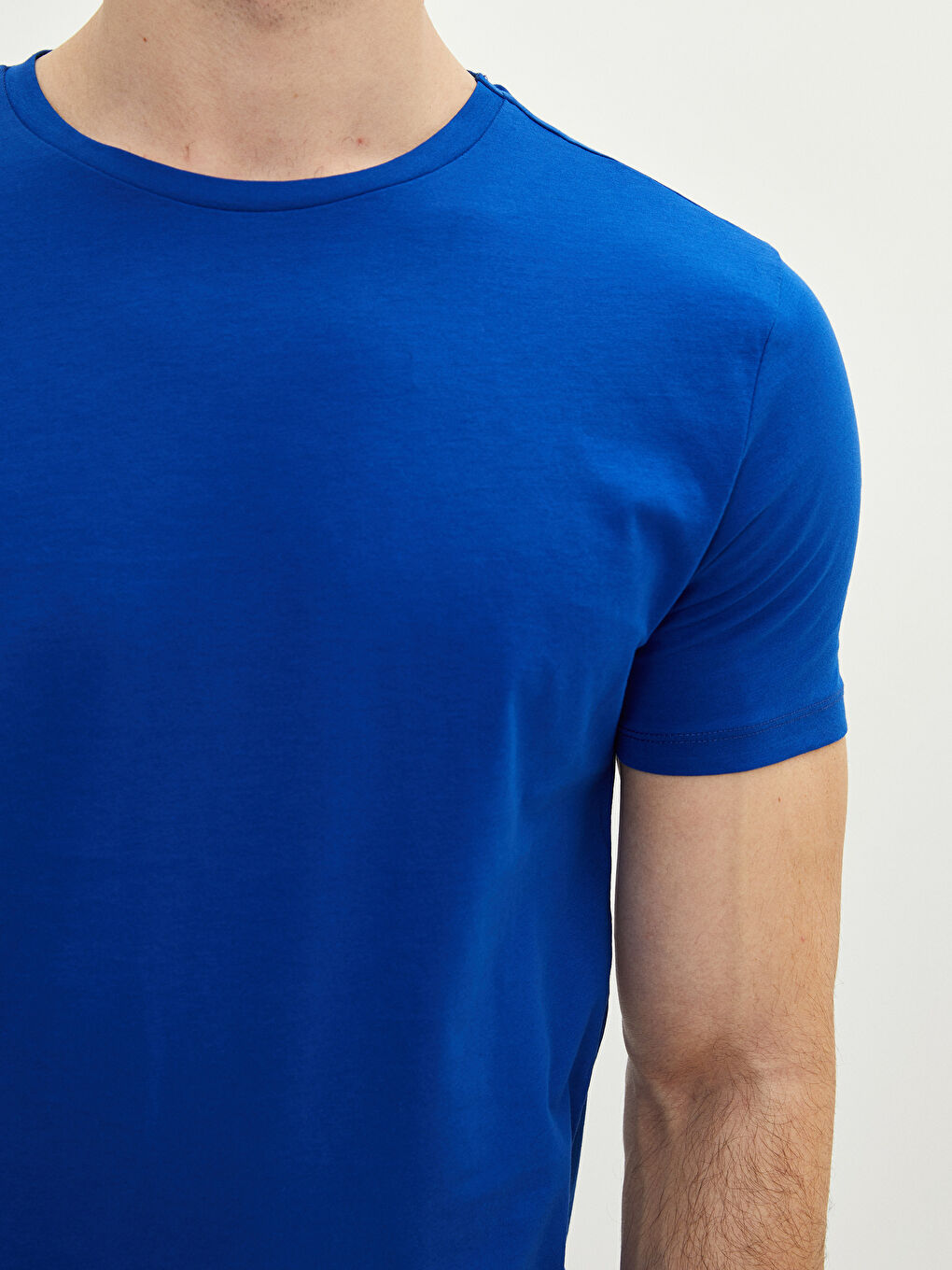 Crew Neck Short Sleeve Basic Combed Cotton Men's T-shirt-3