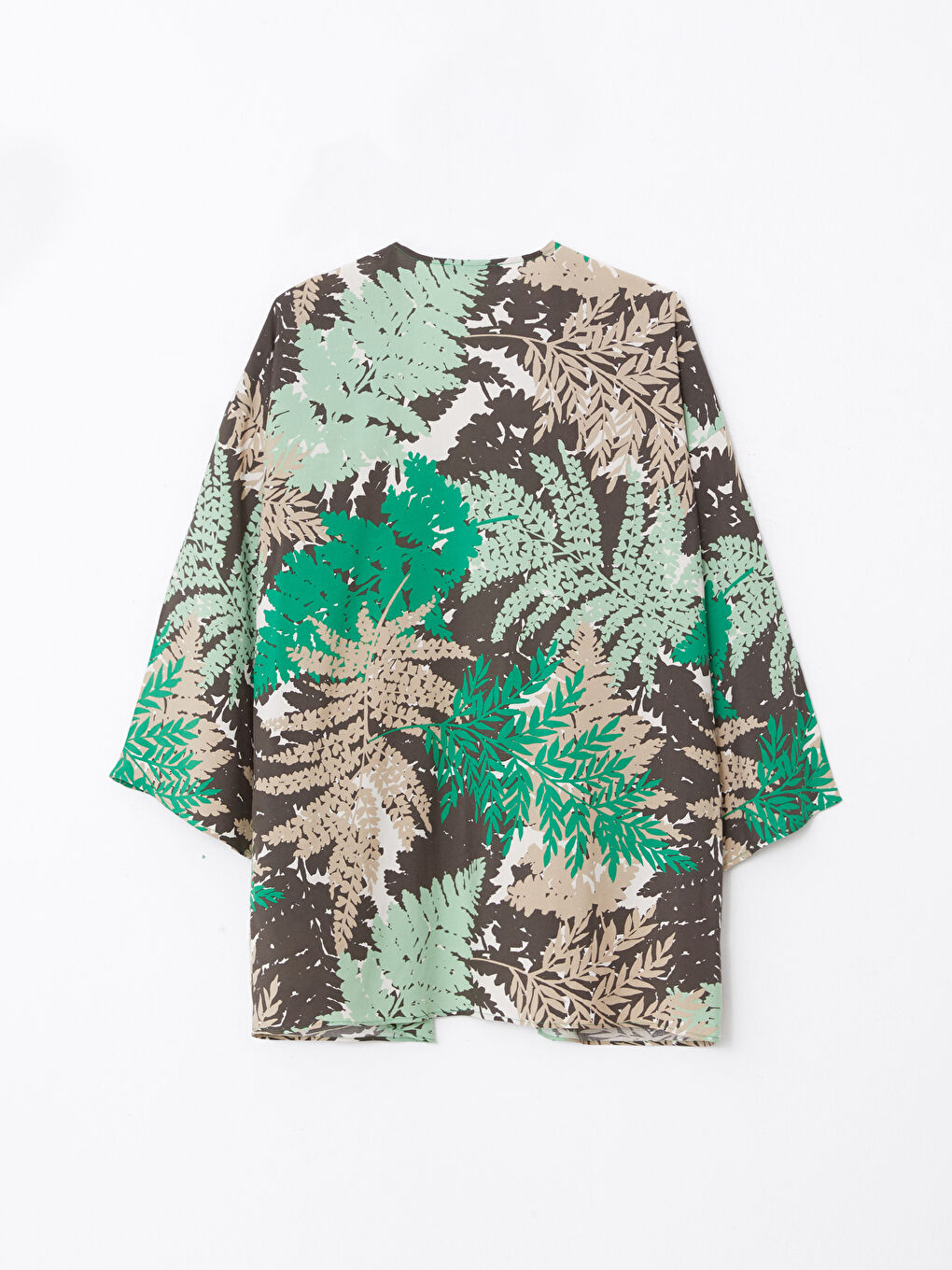 كيمونو نسائي طويل الأكمام من الفسكوز بنمط ياقة شال مطبوع-6