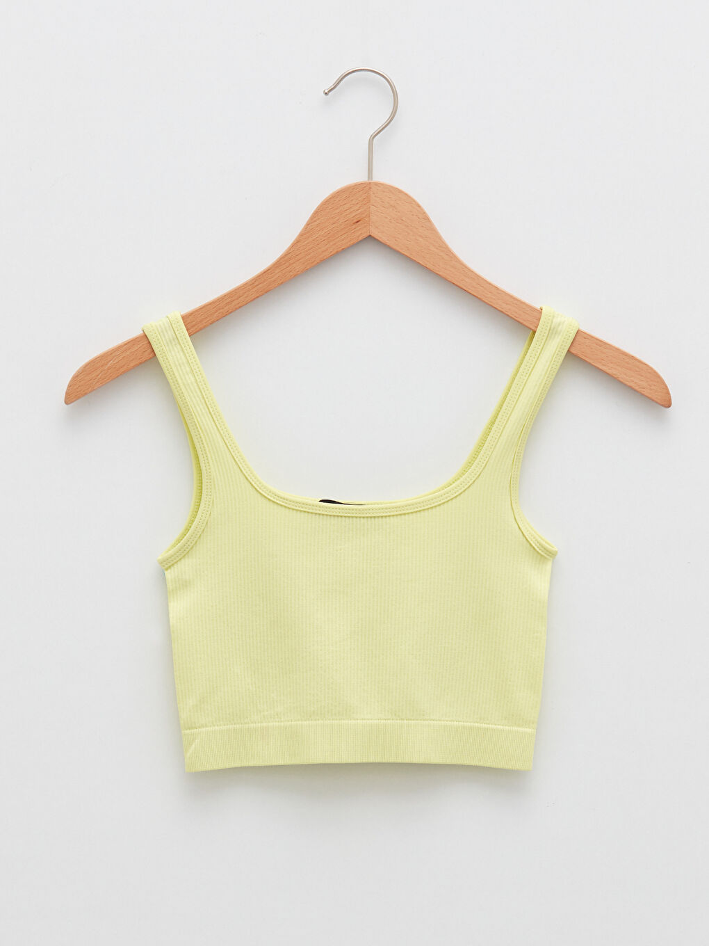 Sarı U Yaka Düz Askılı Kadın Spor Büstiyer-5