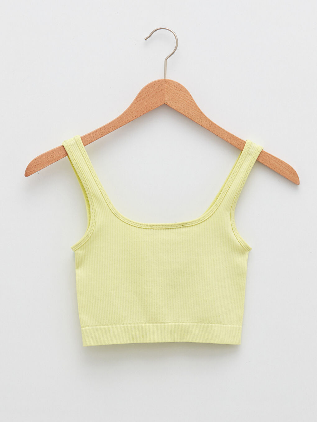 Sarı U Yaka Düz Askılı Kadın Spor Büstiyer-6