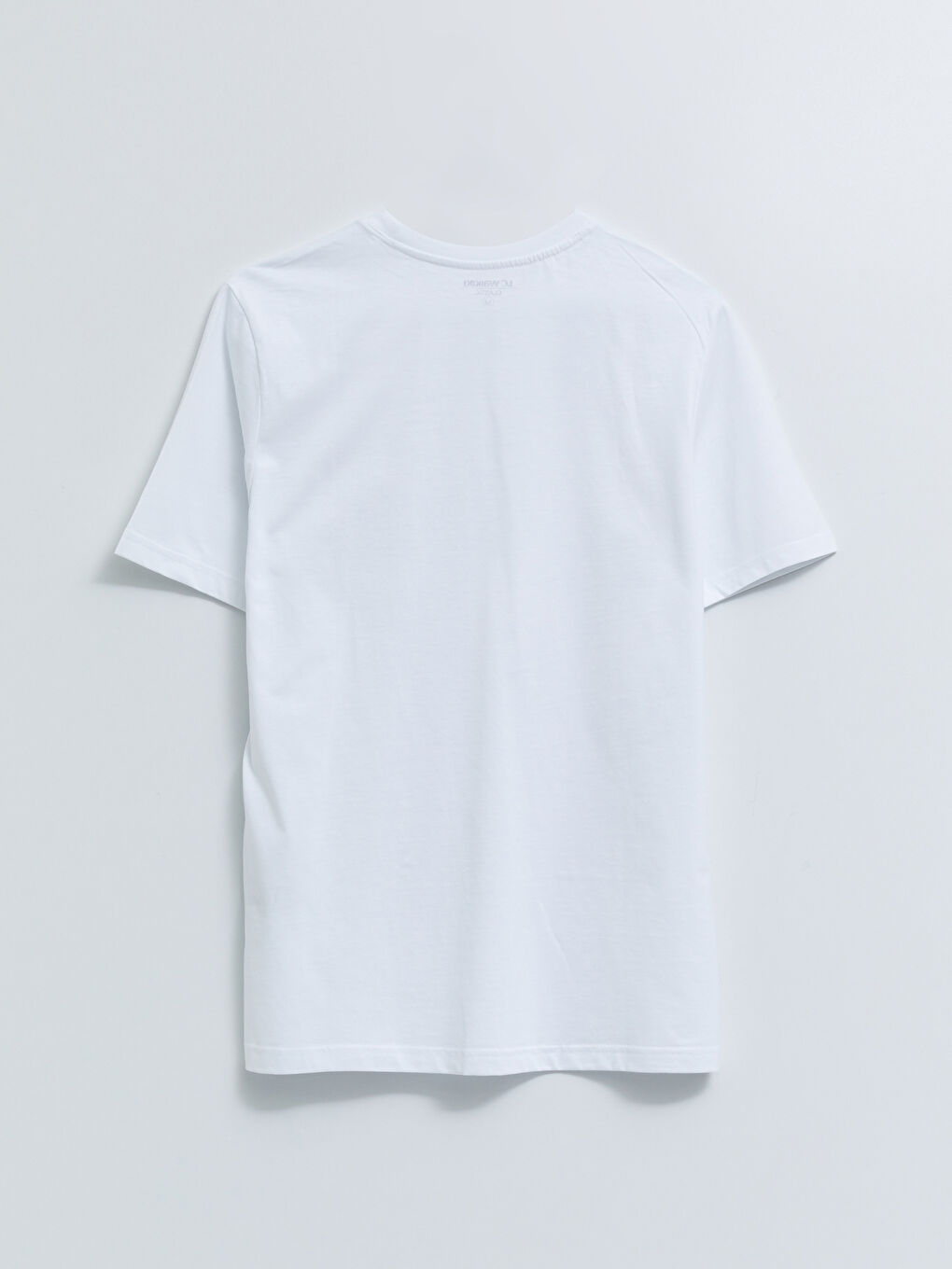 Beyaz Bisiklet Yaka Kısa Kollu Baskılı Penye Erkek Tişört-6