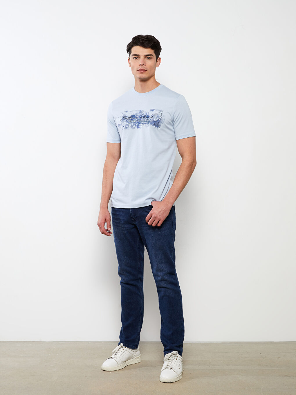 SOUTHBLUE Crew Neck Short Sleeve Printed Combed Cotton Men's T-shirt -S2GS12Z8-FFH
