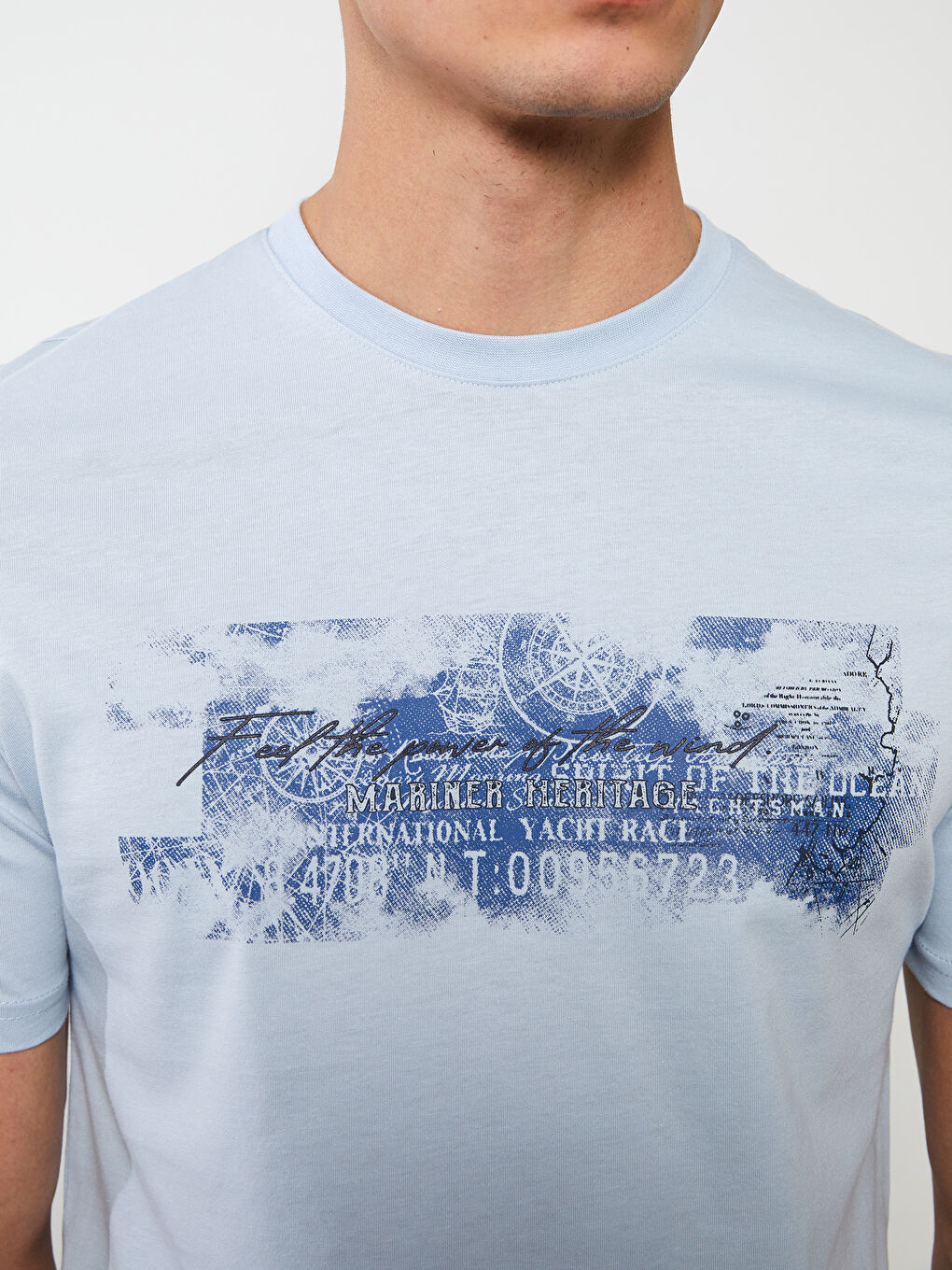 SOUTHBLUE Crew Neck Short Sleeve Printed Combed Cotton Men's T-shirt -S2GS12Z8-FFH