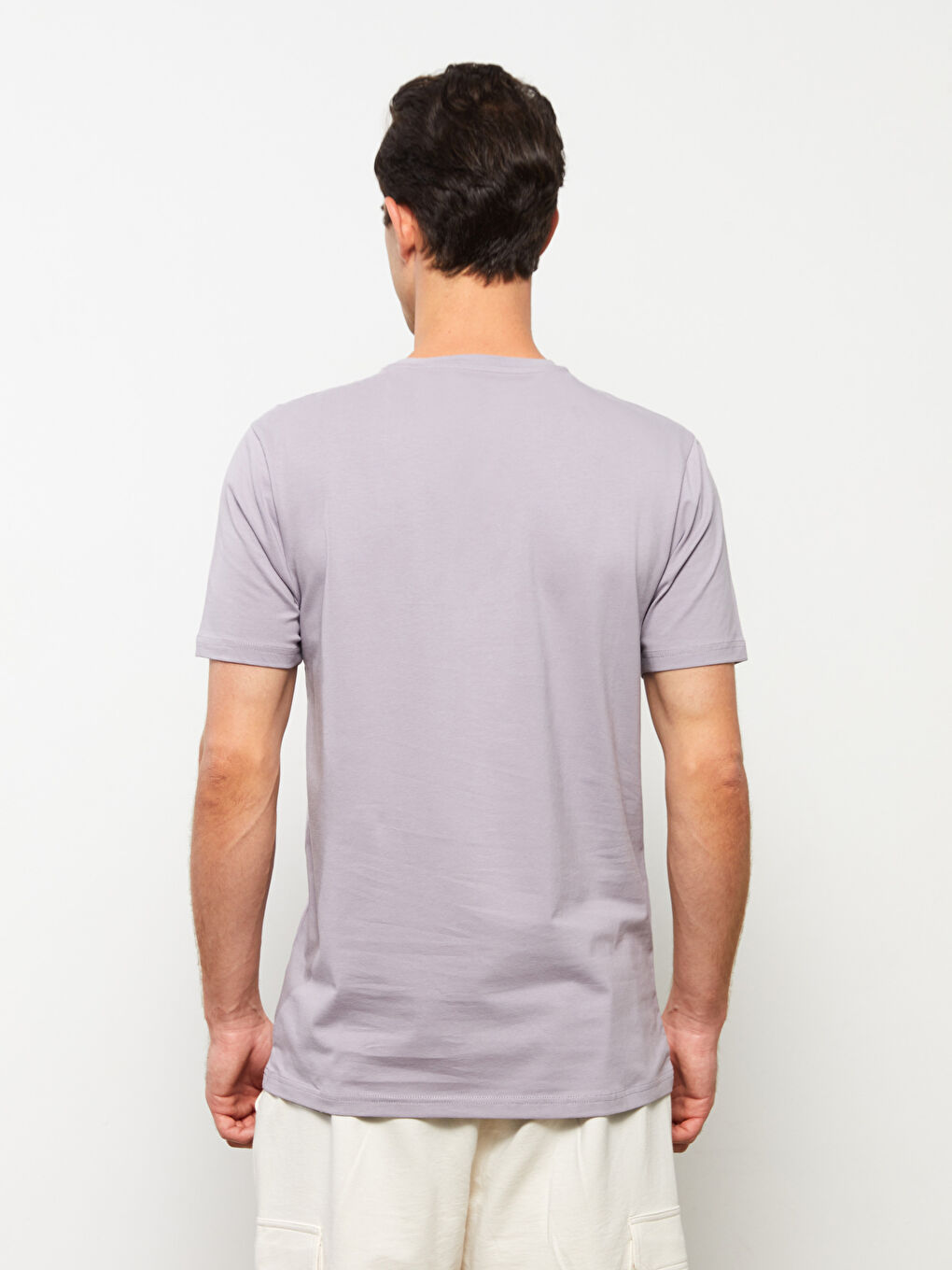 تيشيرت رجالي ياقة دائرية كم قصير مطبوع قطن ممشط-4