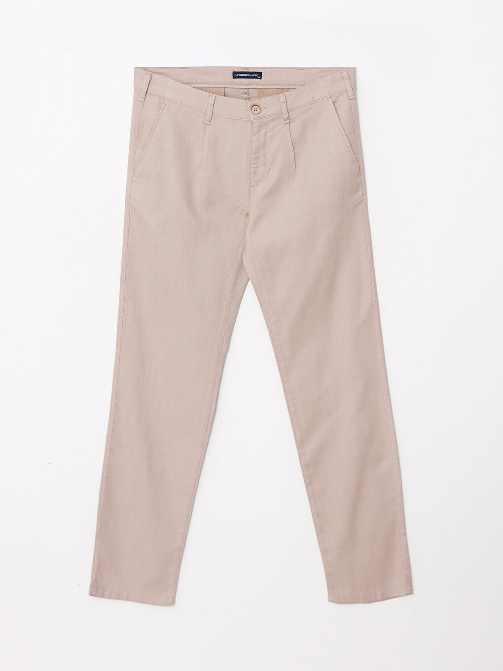 Bej Slim Fit Poplin Erkek Pantolon-7