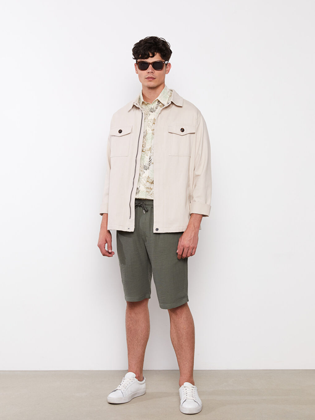 Comfortable Fit Poplin Men's Shorts -S2GS31Z8-P5X