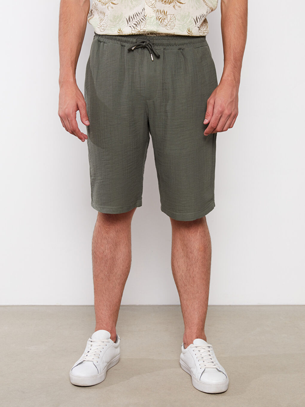 Comfortable Fit Poplin Men's Shorts -S2GS31Z8-P5X