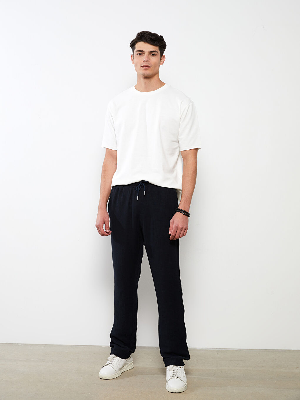 Lacivert Rahat Kalıp Erkek Pantolon-1