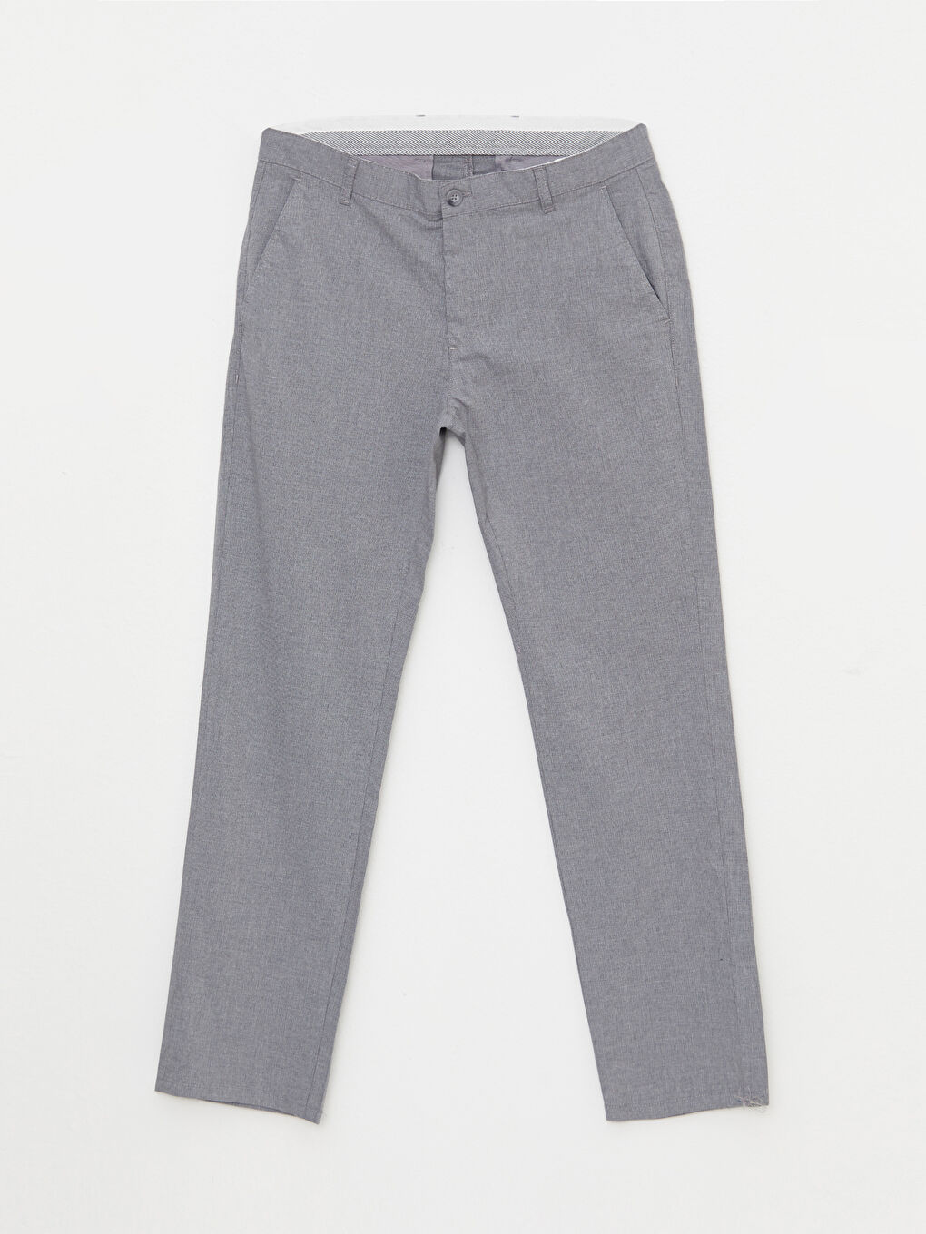 Gri Standart Kalıp Poplin Erkek Pantolon-5
