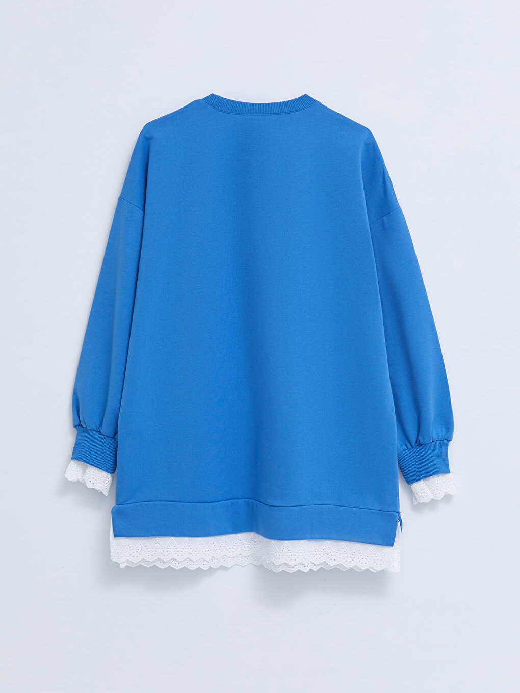 Mavi Bisiklet Yaka Düz Uzun Kollu Kadın Sweatshirt Tunik-6