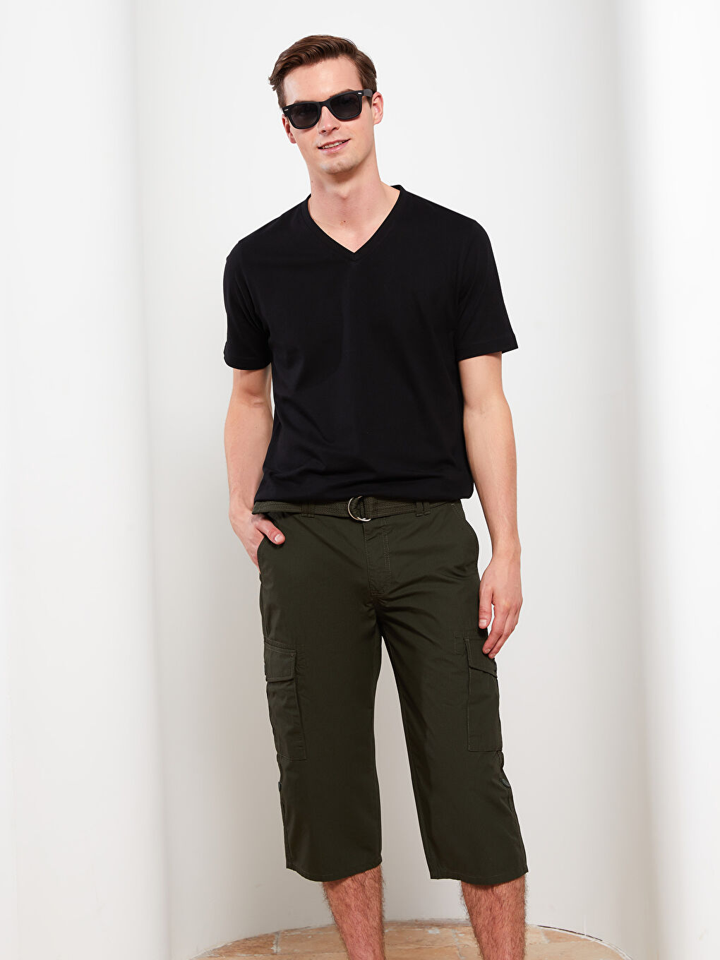 Haki Standart Kalıp Erkek Roller Şort