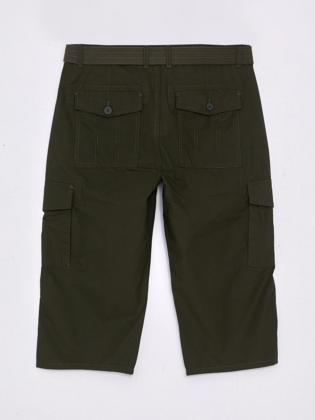 Haki Standart Kalıp Erkek Roller Şort-6