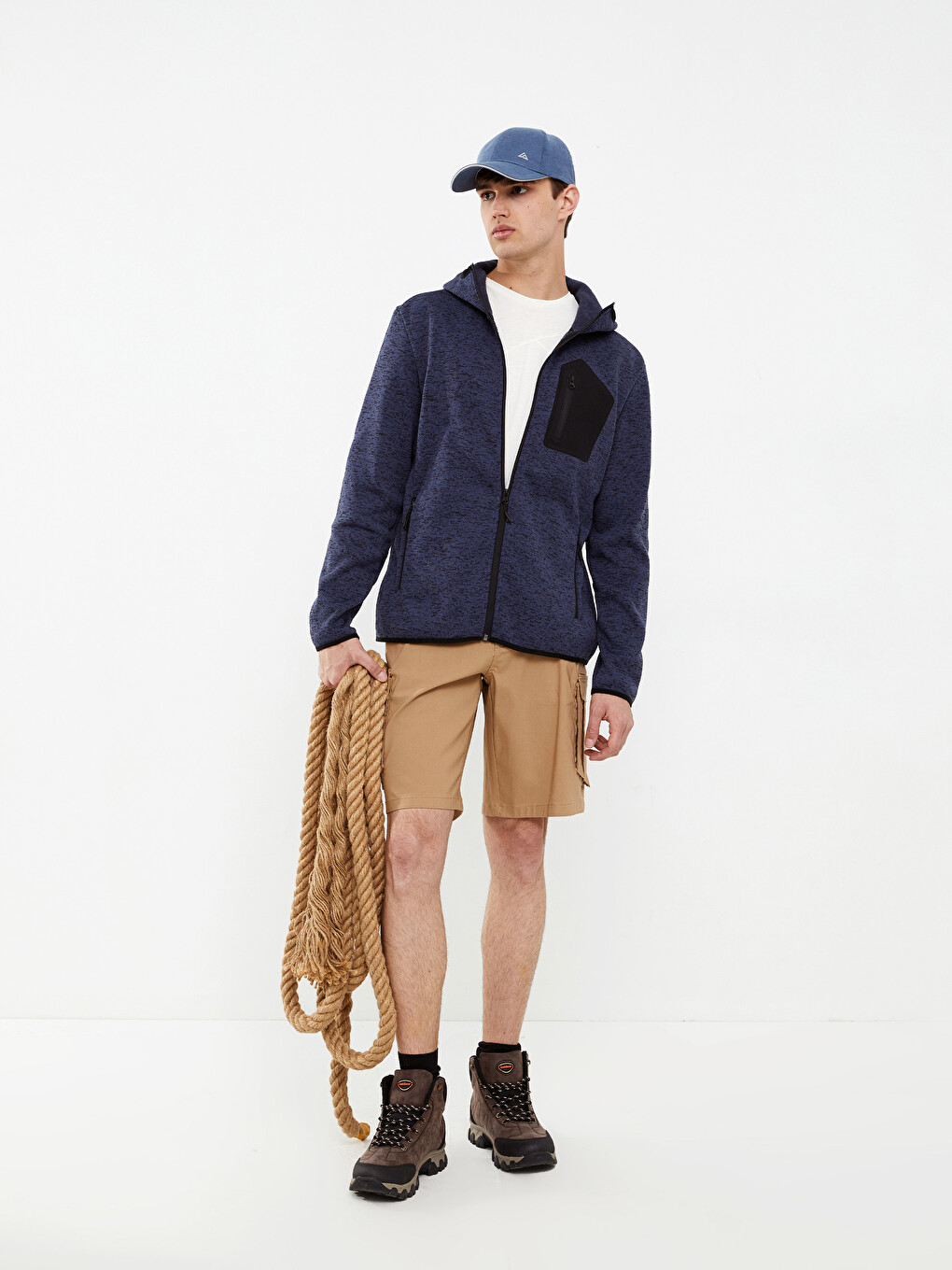 Sweatshirt À Capuche Zippé Manches Longues Pour Hommes-1