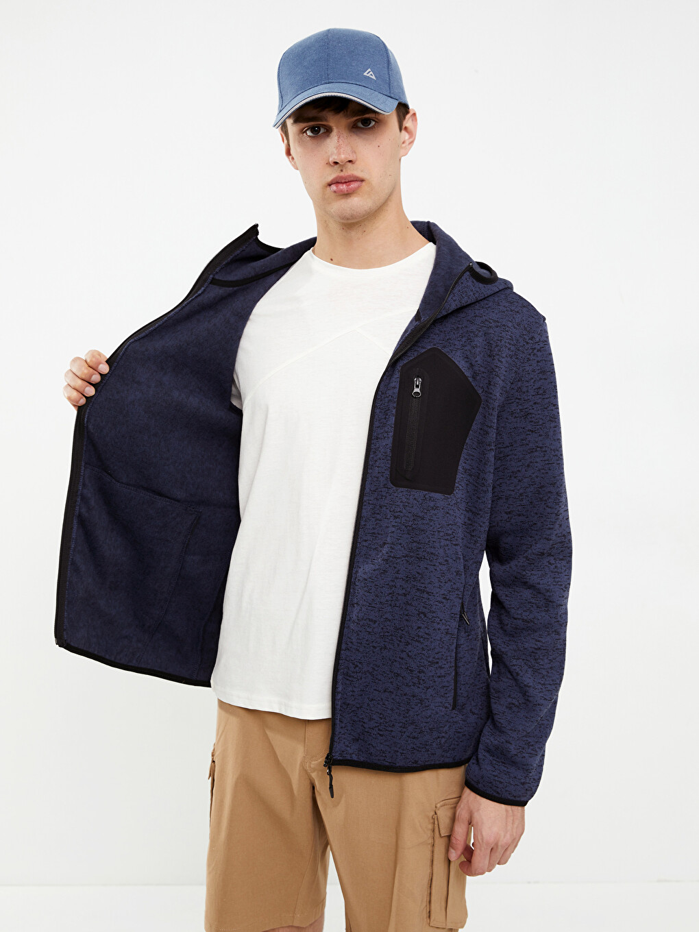 Sweatshirt À Capuche Zippé Manches Longues Pour Hommes-2