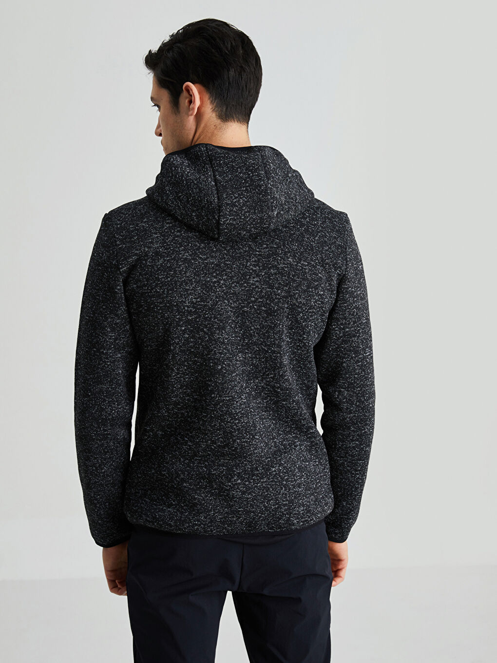 LCW OUTDOOR Siyah Standart Kalıp Kapüşonlu Erkek Spor Hırka - 4