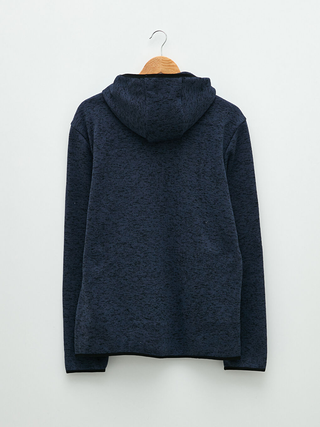 İndigo Standart Kalıp Kapüşonlu Erkek Spor Hırka-6