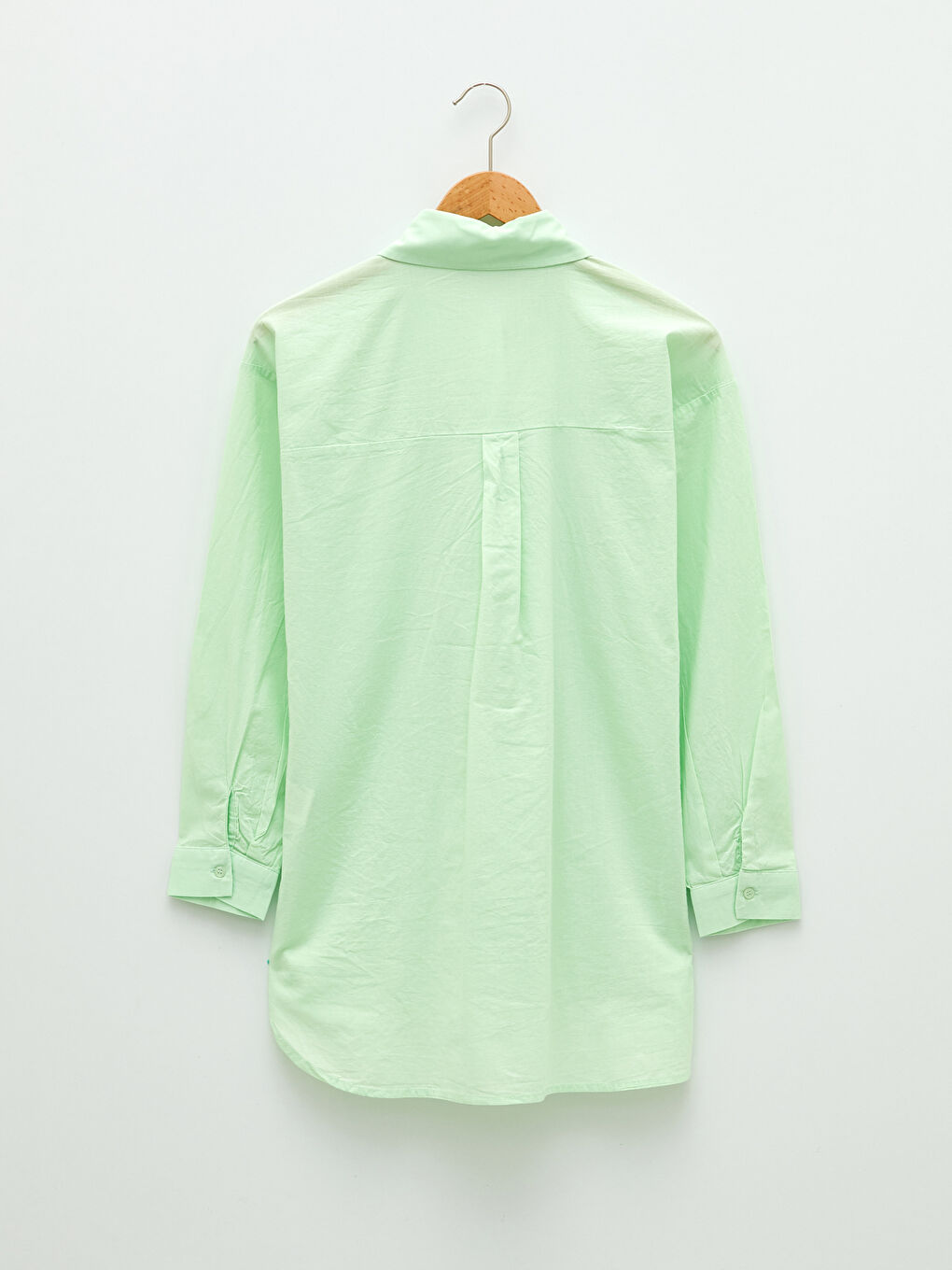 Buttoned Regular Long Sleeve Cotton Women's Shirt-6