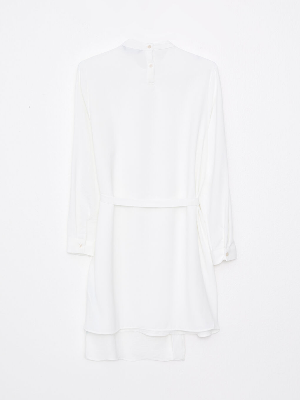 Ekru Dik Yaka Nakışlı Uzun Kollu Kadın Tunik-7