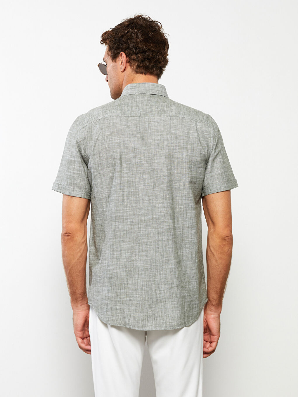 Haki Regular Fit Kısa Kollu Erkek Gömlek-4