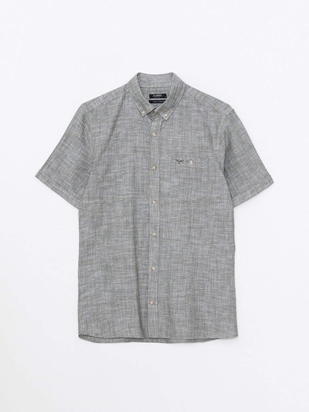 Haki Regular Fit Kısa Kollu Erkek Gömlek-5