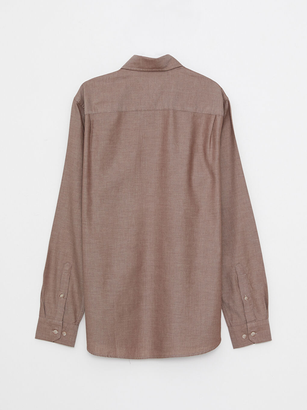 Kahverengi Regular Fit Uzun Kollu Oxford Erkek Gömlek-6