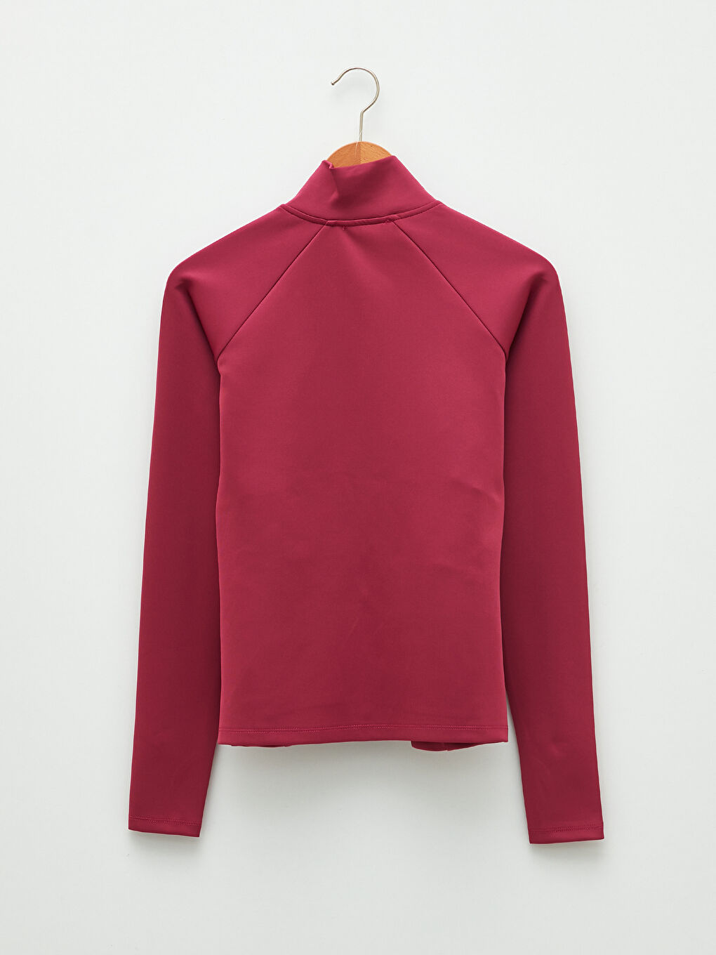 Fuşya Dik Yaka Kadın Spor Hırka-6