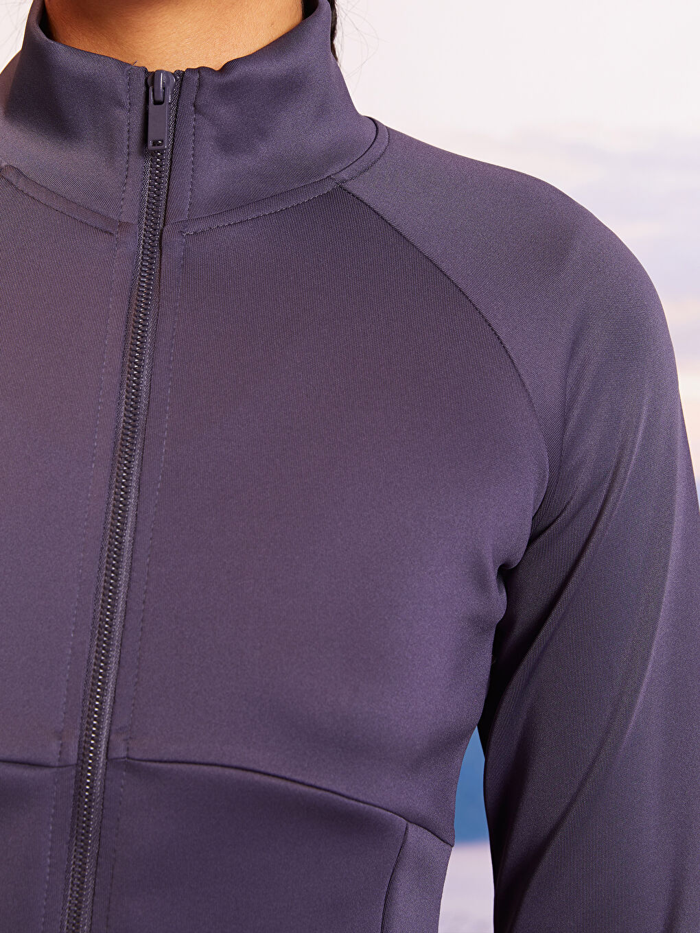 Rollkragen Damen Sport-Strickjacke-1