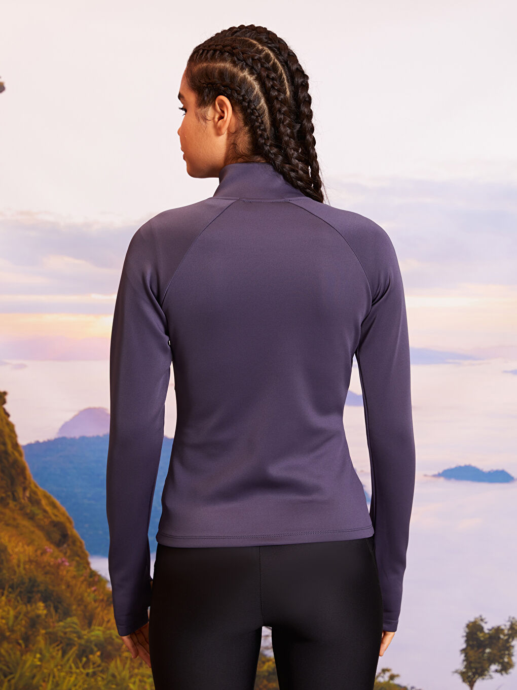 Rollkragen Damen Sport-Strickjacke-2