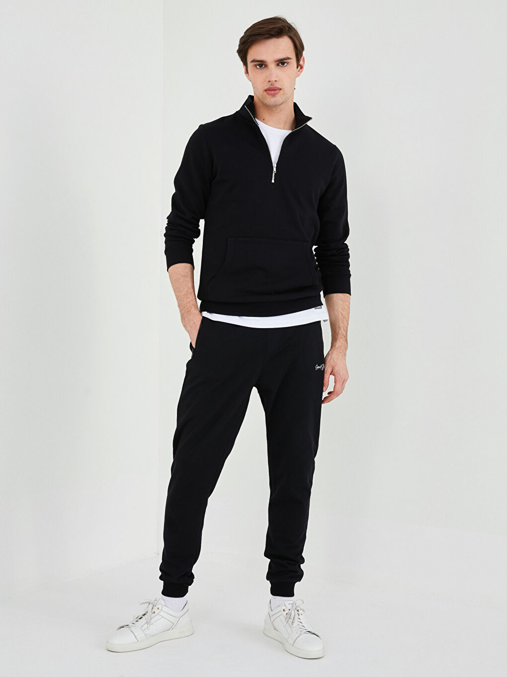 Siyah Slim Fit Erkek Eşofman Altı