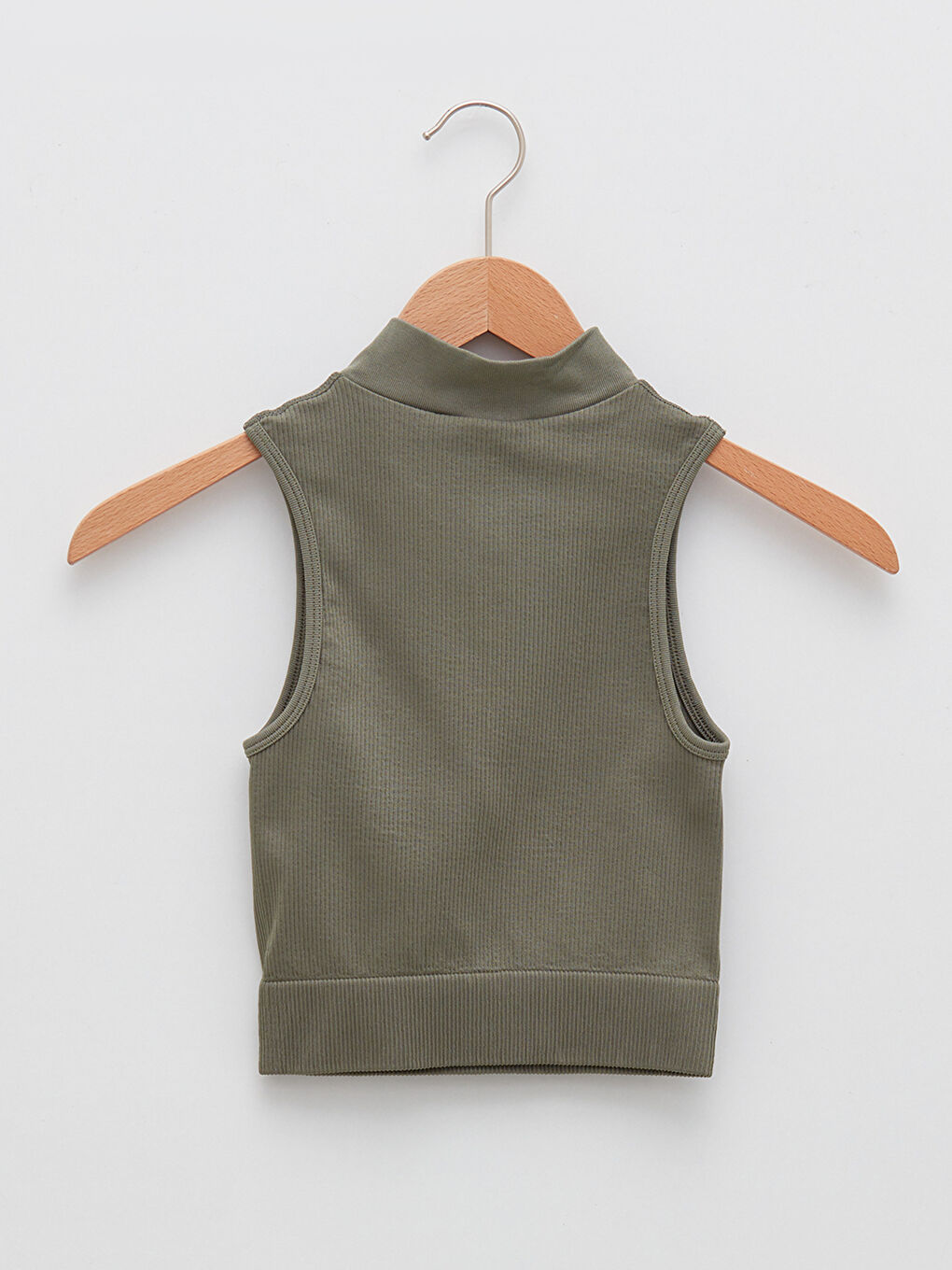 Haki Kadın Dik Yaka Düz Spor Atlet-6