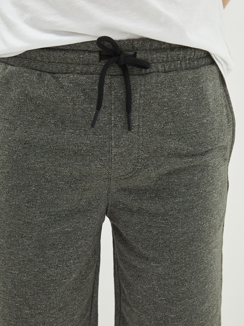 Antrasit Standart Kalıp Örme Erkek Şort-2