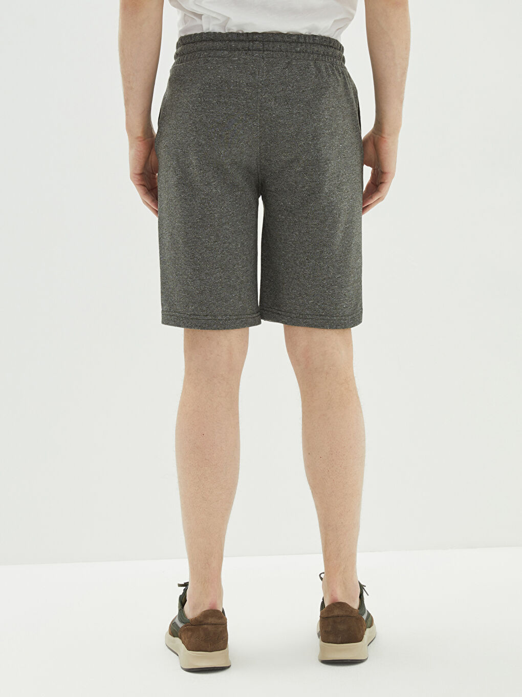 Antrasit Standart Kalıp Örme Erkek Şort-4