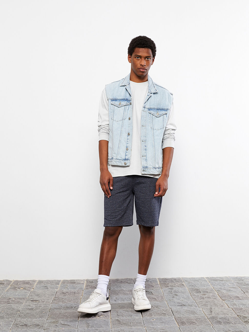 Standard Pattern Knitted Men's Shorts-1