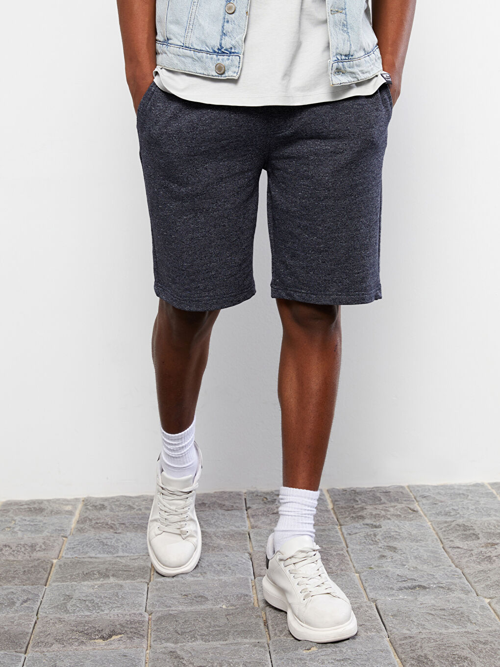 Standard Pattern Knitted Men's Shorts-3