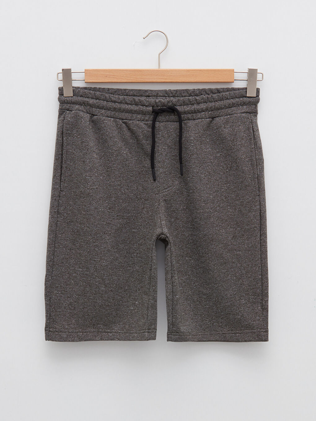 Antrasit Standart Kalıp Örme Erkek Şort-5