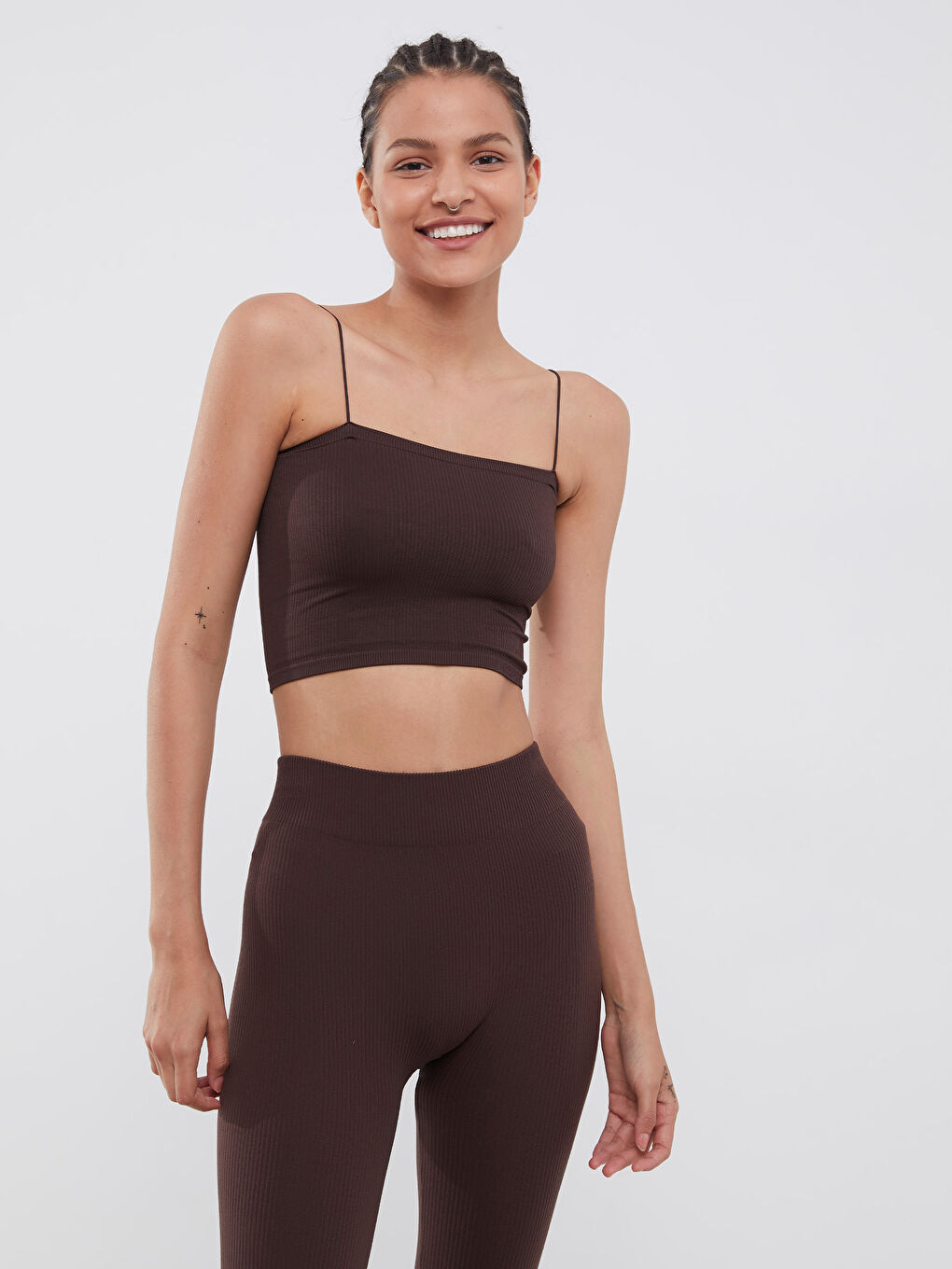 Square Collar Straight Strap Women's Sports Athlete-2